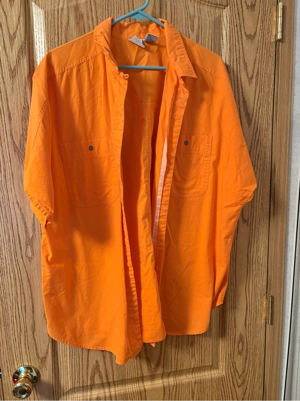 Bright Orange Women's Button-Front Blouse